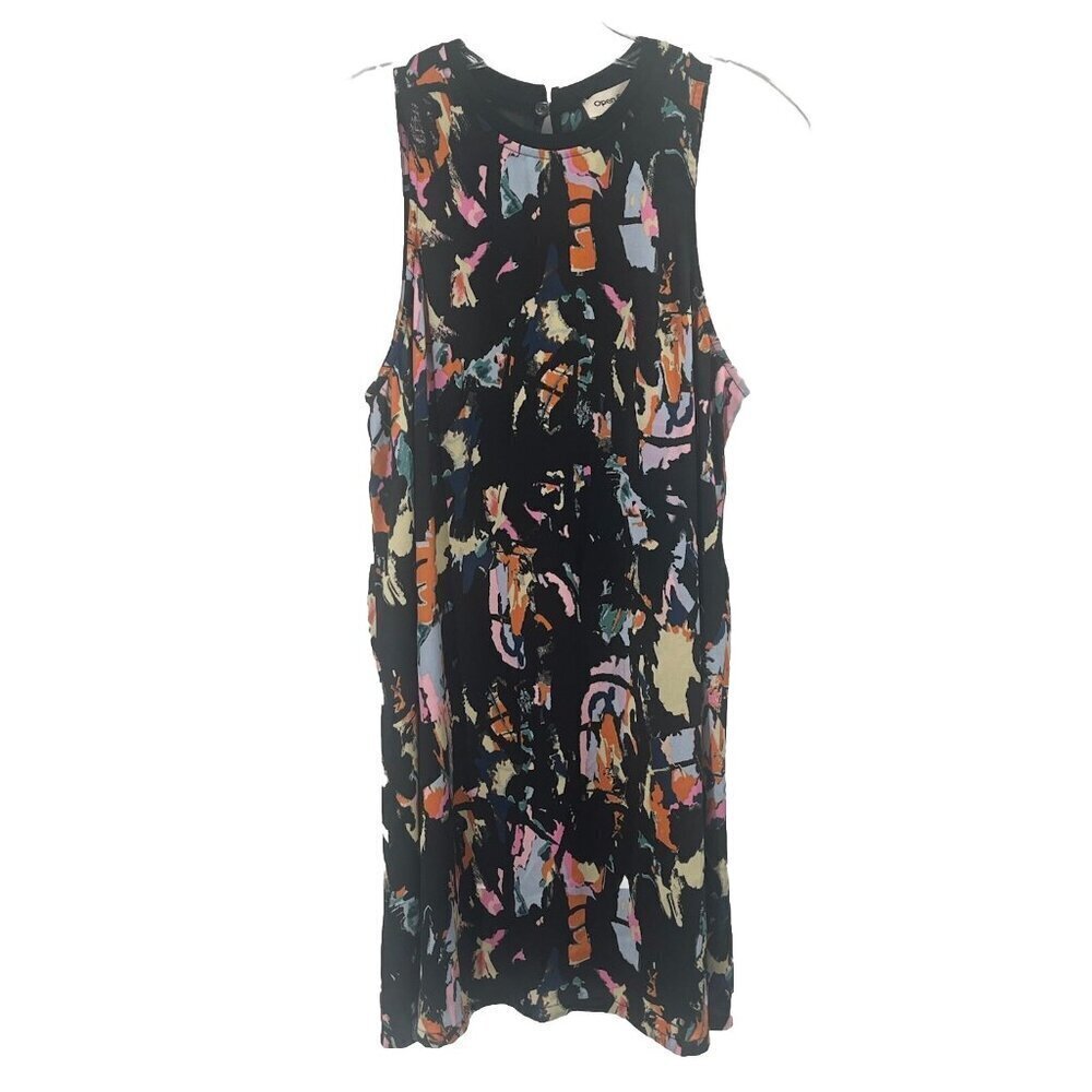 Open Edit Retro 80s Print Shift Mod Dress Sz Small Sleeveless